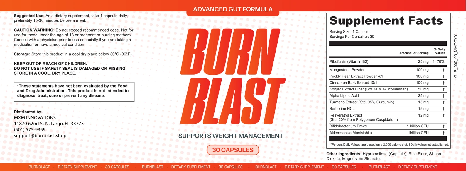 BurnBlast ingredients
